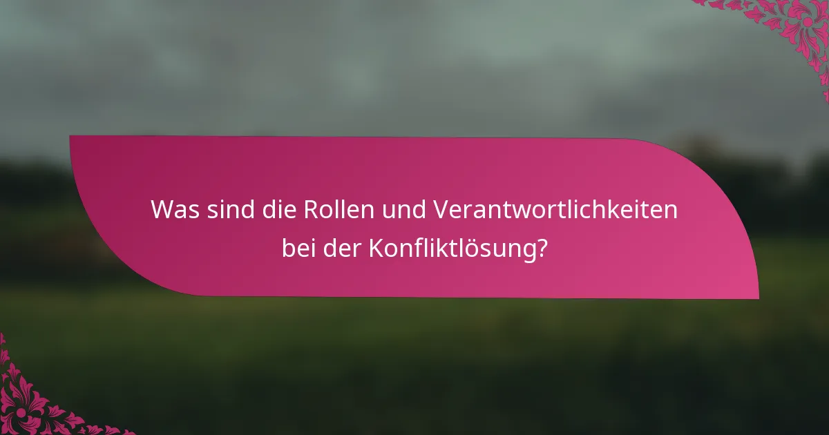 Was sind die Rollen und Verantwortlichkeiten bei der Konfliktlösung?