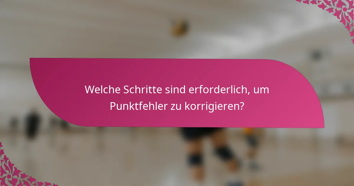 Welche Schritte sind erforderlich, um Punktfehler zu korrigieren?